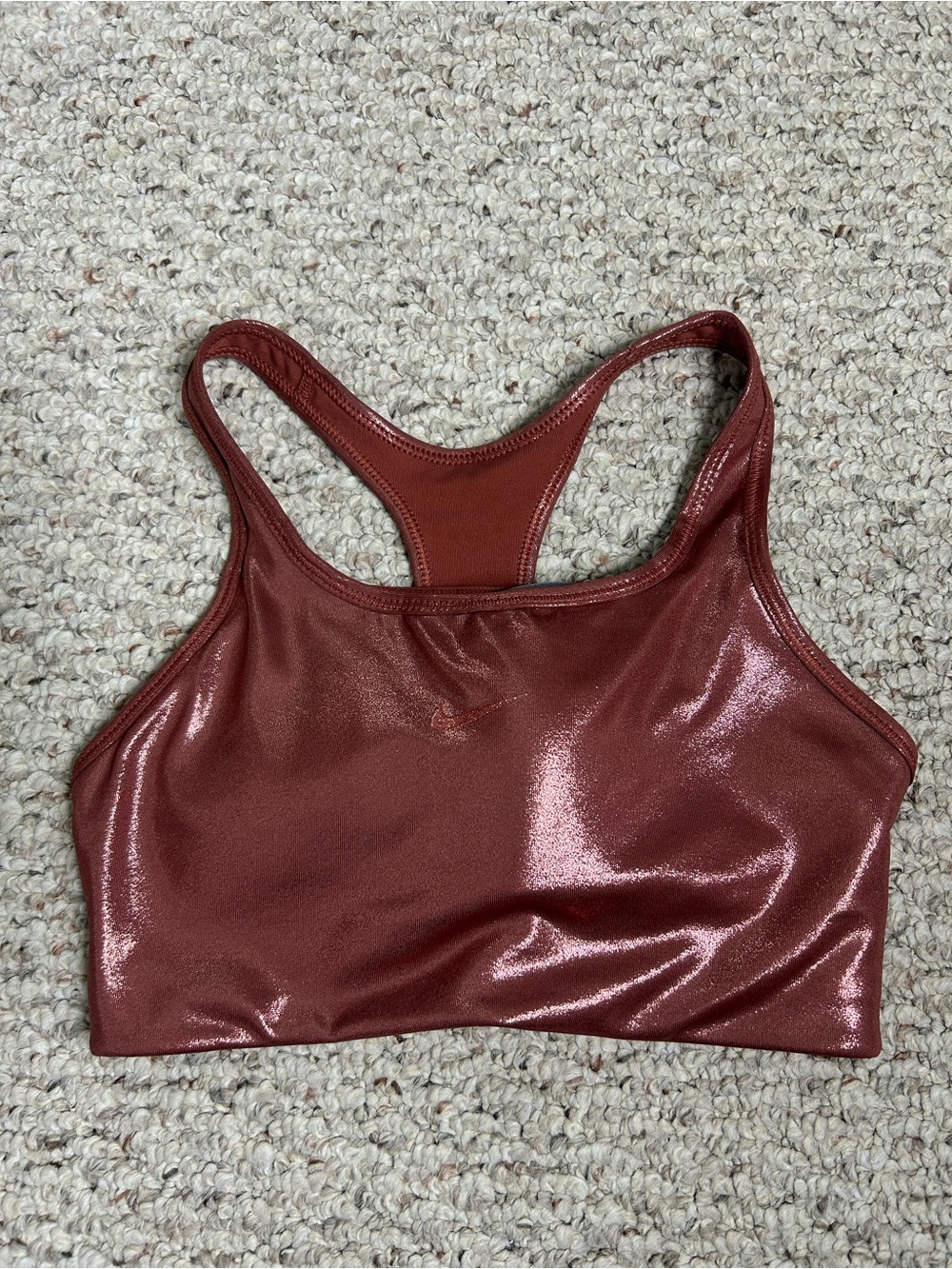 Nike metallic/chrome dri-fit sports bra size   XS